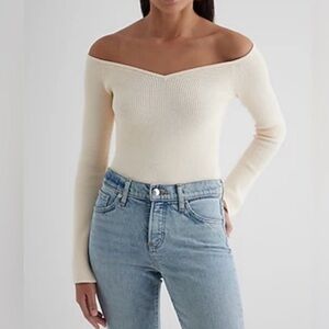 NWOT Express Ribbed off the Shoulder Sweater Size Medium
